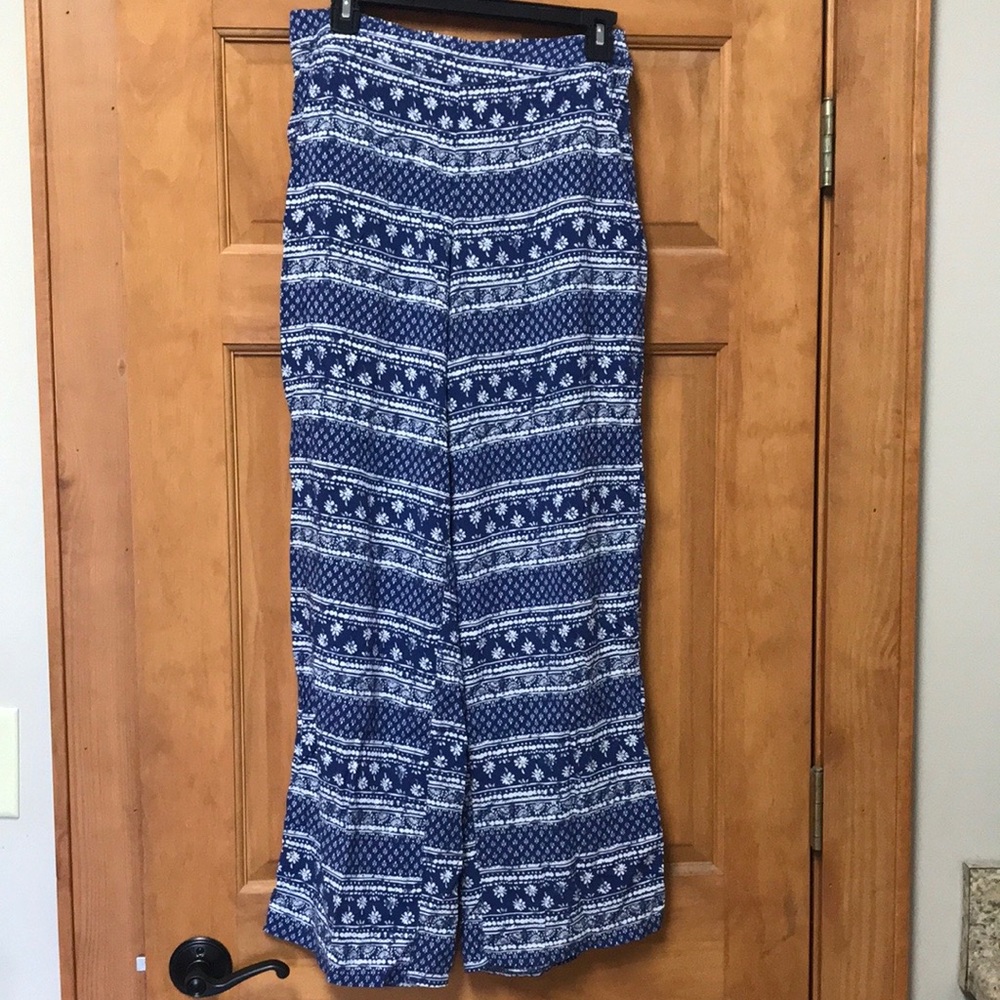 Blue Flowy Pants